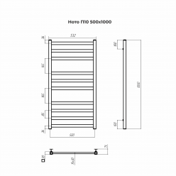 Полотенцесушитель водяной Terminus Ното П10 500х1000
