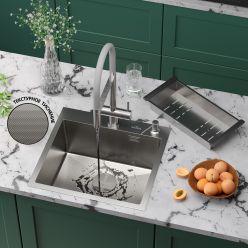 Кухонная мойка Roxen Simple 50 зернистый сатин