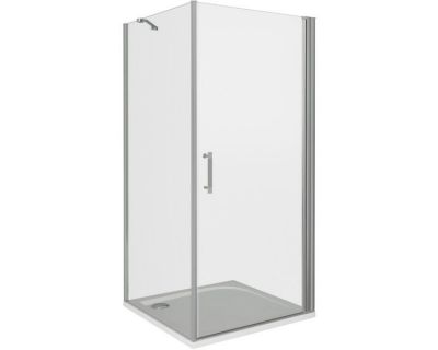 Душевая дверь в нишу Good Door Mokka DR-80-C-WE, 80 х 185 см, стекло прозрачное, белый, МК00011