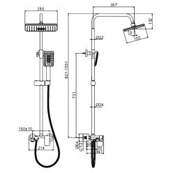 Душевая стойка со смесителем Ledeme L2421