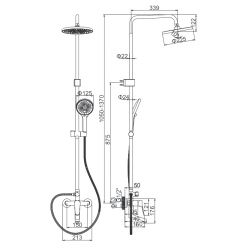 Душевая стойка со смесителем Ledeme H61 L2461