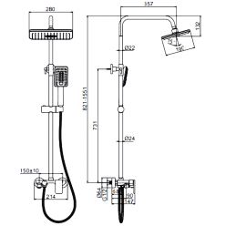 Душевая стойка со смесителем Ledeme L2421W