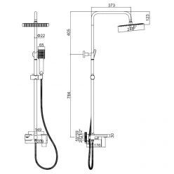 Душевая стойка со смесителем Ledeme L72425Y