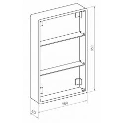 Шкаф с зеркалом Континент Eltoro LED 56x85 с подсветкой и сенсорным управлением (левый)