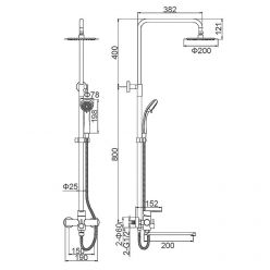 Душевая стойка со смесителем Ledeme H703 L72403-1