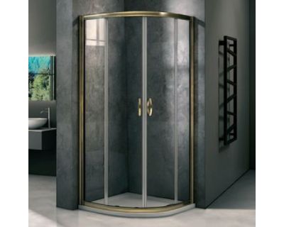 Душевой уголок Good Door Jazze R-100-C-G, 100 х 100 х 185 см, стекло прозрачное, профиль золото, ДЖ00057