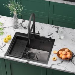 Кухонная мойка Roxen Simple 60 PVD графит (текстурное покрытие)