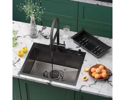 Кухонная мойка Roxen Simple 60 PVD графит (текстурное покрытие)