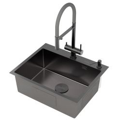 Кухонная мойка Roxen Simple 60 PVD графит (текстурное покрытие)