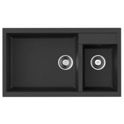 Кухонная мойка Omoikiri Tedori 86-2-LB-BL Tetogranit/черный