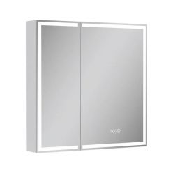 Шкаф с зеркалом Equil Corner LED 80 с часами, белый