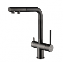 Смеситель PAULMARK SERPENTINE Se213222-GM, (черный/вороненая сталь)