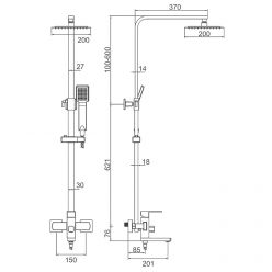 Душевая стойка со смесителем Ledeme H733 L72433