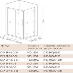 Душевая дверь Good Door Idea WTW-110-C-CH, 110 х 195 см, стекло прозрачное, профиль хром, ИД00001 Душевая дверь Good Door Idea WTW-110-C-CH, 110 х 195 см, стекло прозрачное, профиль хром, ИД00001
