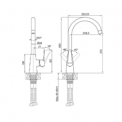 Смеситель PAULMARK HOLSTEIN Ho212065-431(WH), (белый/белый матовый)