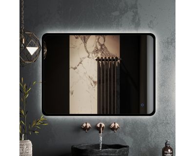 Зеркало Roxen Simon Black 80x70 с подсветкой