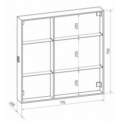 Шкаф с зеркалом Континент Aperio LED 80x80 с подсветкой левый
