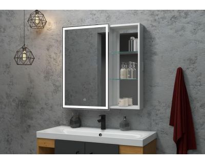 Шкаф с зеркалом Континент Aperio LED 80x80 с подсветкой левый