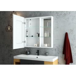 Шкаф с зеркалом Континент Aperio LED 80x80 с подсветкой левый