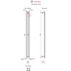 Полотенцесушитель водяной Terminus Стойка Duo (круглое сечение) 70х1600 золото