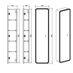 Шкаф-пенал Континент Lorenzo LED 40x160 с подсветкой и сенсорным управлением