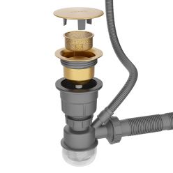 Кухонная мойка Roxen Simple 60 PVD золото (текстурное покрытие)