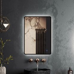 Зеркало Roxen Simon Black 50x70 с подсветкой