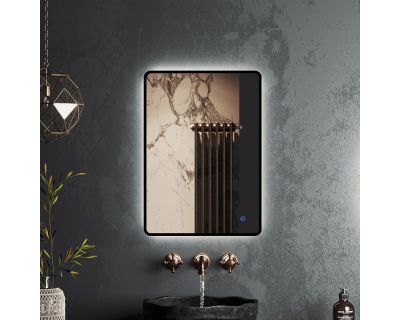 Зеркало Roxen Simon Black 50x70 с подсветкой