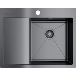 Мойка кухонная Omoikiri Akisame 65-GM-R 4973098 вороненая сталь
