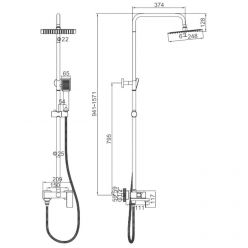 Душевая стойка со смесителем Ledeme L72425D-1