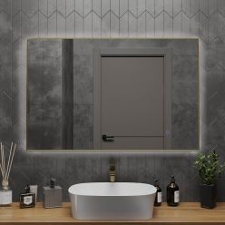 Зеркало Roxen Frida 510215-120 120x70 с подсветкой и сенсорным управлением, брашированное золото