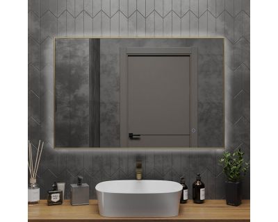 Зеркало Roxen Frida 510215-120 120x70 с подсветкой и сенсорным управлением, брашированное золото