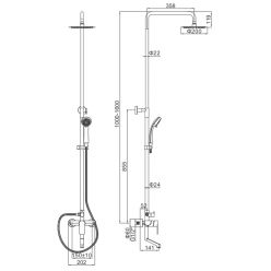Душевая стойка со смесителем Ledeme H718B L72418B