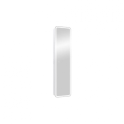 Пенал зеркальный подвесной Equil Soldi LED 40x18 белый