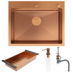 Кухонная мойка Roxen Simple 60 PVD бронза (текстурное покрытие)