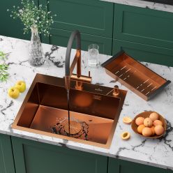 Кухонная мойка Roxen Simple 60 PVD бронза (текстурное покрытие)