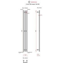Полотенцесушитель водяной Terminus Стойка Trio (квадратное сечение) 120х1200 сатин