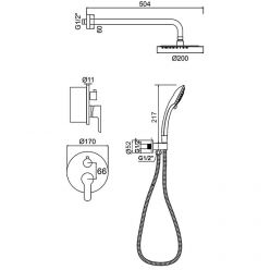 Душевой комплект Ledeme L2403-2
