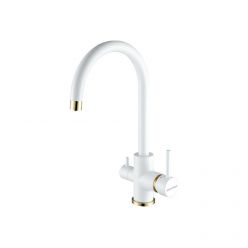 Смеситель PAULMARK ESSEN Es213211-431BR, (белый-бронза/белый матовый-бронза)