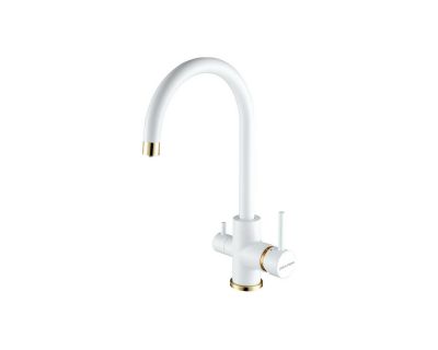 Смеситель PAULMARK ESSEN Es213211-431BR, (белый-бронза/белый матовый-бронза)