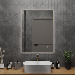 Зеркало Roxen Frida 510215-60 60x80 с подсветкой и сенсорным управлением, брашированное золото