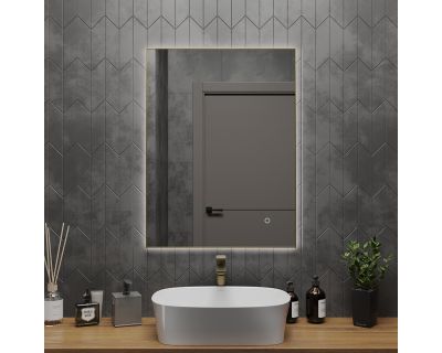 Зеркало Roxen Frida 510215-60 60x80 с подсветкой и сенсорным управлением, брашированное золото