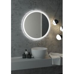 Зеркало Континент Planet White LED D800 ореольная теплая подсветка и Б/К сенсор