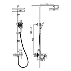 Душевая стойка со смесителем Ledeme H94D L2494D