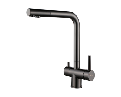 Смеситель PAULMARK SKALEN Sk213020-GM, (черный/вороненая сталь)