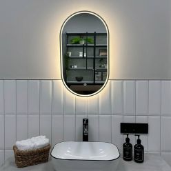 Зеркало Roxen Grown Gun Metall 40x60 с подсветкой