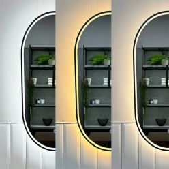 Зеркало Roxen Grown Gun Metall 40x60 с подсветкой