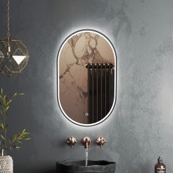 Зеркало Roxen Grown Gun Metall 40x60 с подсветкой