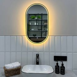 Зеркало Roxen Grown Gun Metall 40x60 с подсветкой