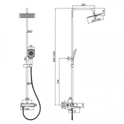 Душевая стойка со смесителем Ledeme H73 L2473W